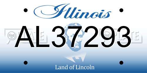AL37293 Illinois License Plate