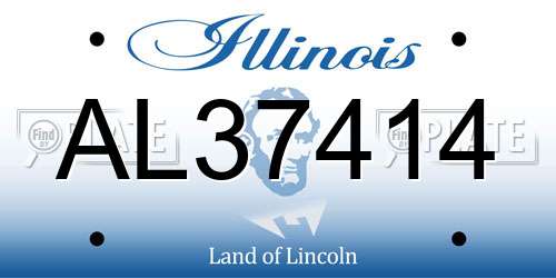 AL37414 Illinois License Plate