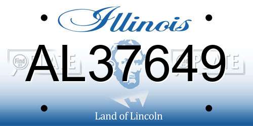 AL37649 Illinois License Plate