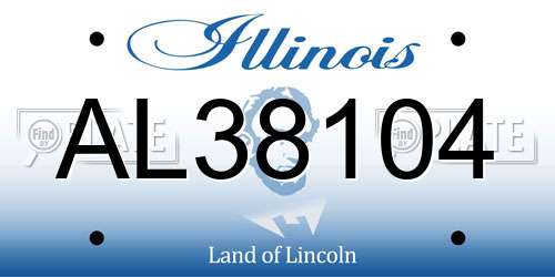 AL38104 Illinois License Plate