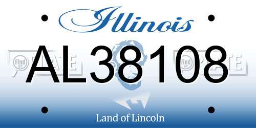 AL38108 Illinois License Plate