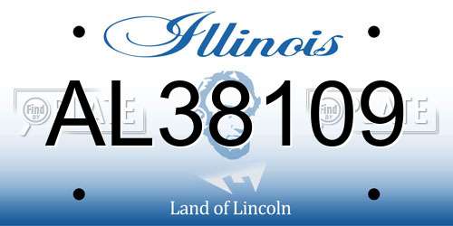 AL38109 Illinois License Plate