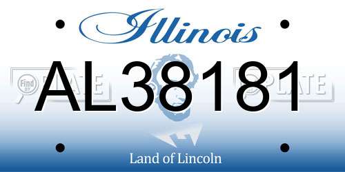 AL38181 Illinois License Plate