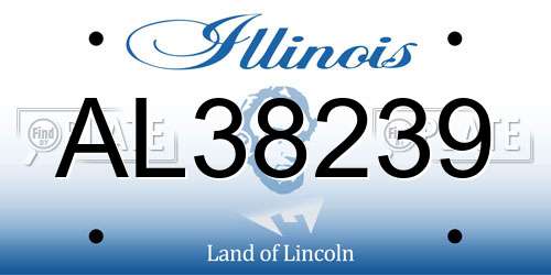 AL38239 Illinois License Plate