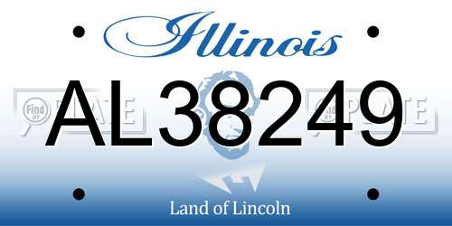 AL38249 Illinois License Plate