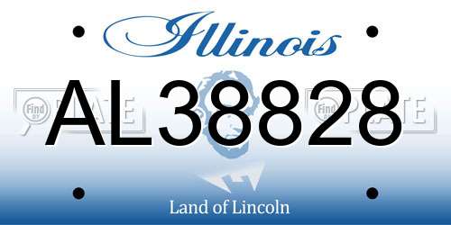 AL38828 Illinois License Plate