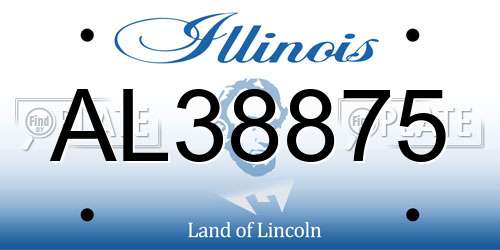 AL38875 Illinois License Plate