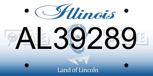 AL39289 Illinois License Plate