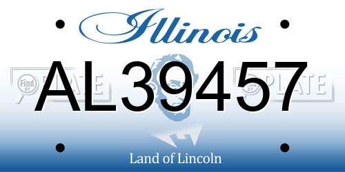 AL39457 Illinois License Plate