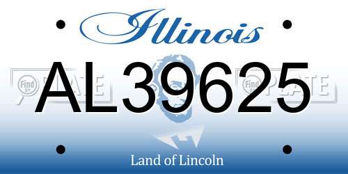 AL39625 Illinois License Plate