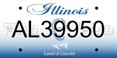 AL39950 Illinois License Plate