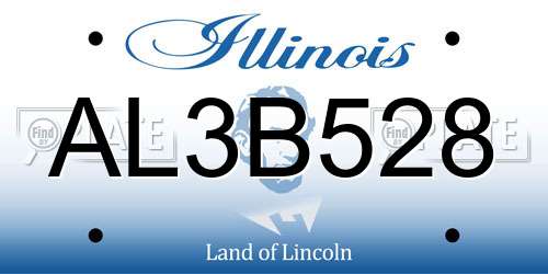 AL3B528 Illinois License Plate