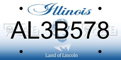 AL3B578 Illinois License Plate
