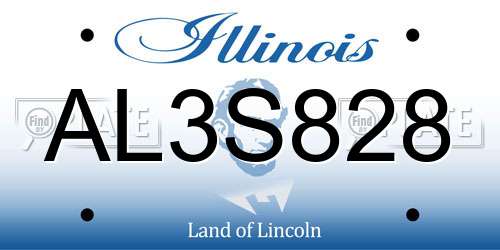 AL3S828 Illinois License Plate
