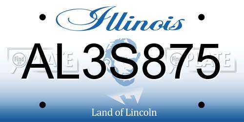 AL3S875 Illinois License Plate