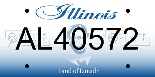 AL40572 Illinois License Plate