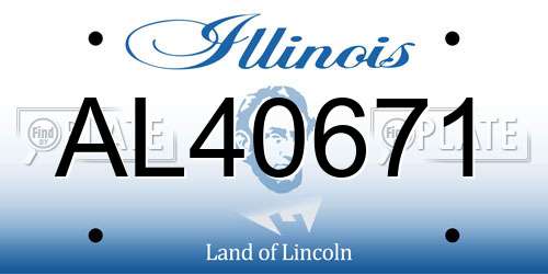 AL40671 Illinois License Plate