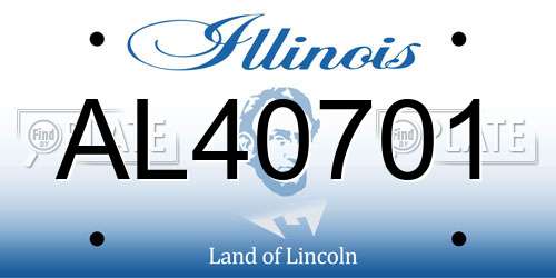 AL40701 Illinois License Plate