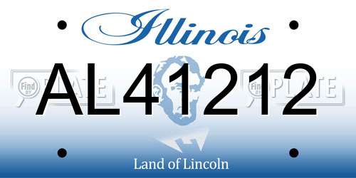 AL41212 Illinois License Plate