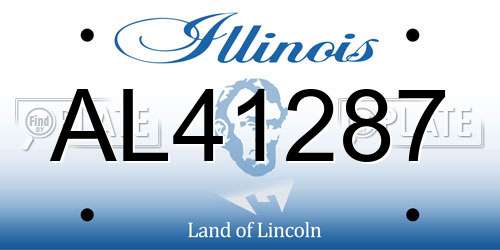 AL41287 Illinois License Plate