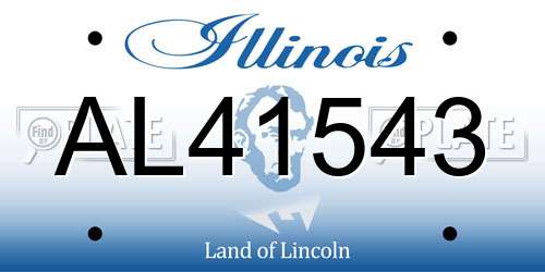 AL41543 Illinois License Plate