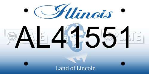 AL41551 Illinois License Plate