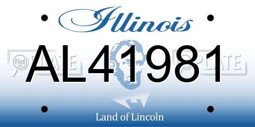 AL41981 Illinois License Plate