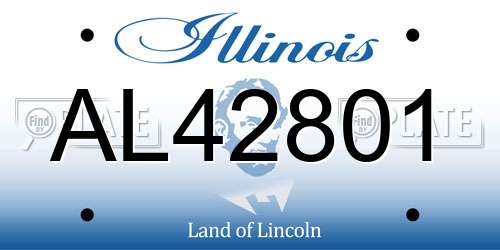 AL42801 Illinois License Plate