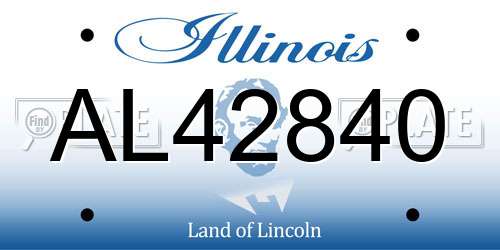 AL42840 Illinois License Plate