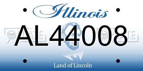 AL44008 Illinois License Plate
