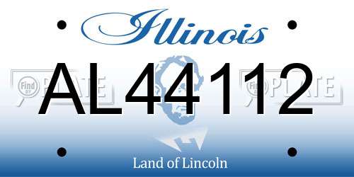AL44112 Illinois License Plate