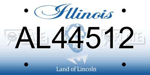 AL44512 Illinois License Plate