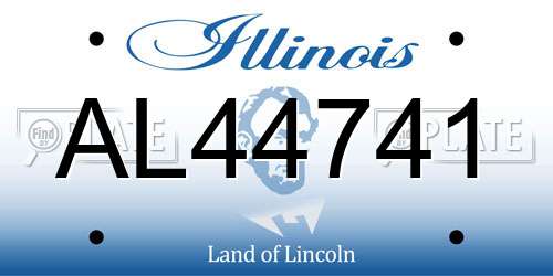 AL44741 Illinois License Plate