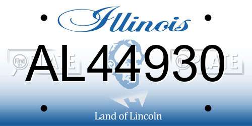 AL44930 Illinois License Plate