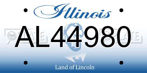 AL44980 Illinois License Plate