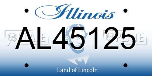 AL45125 Illinois License Plate