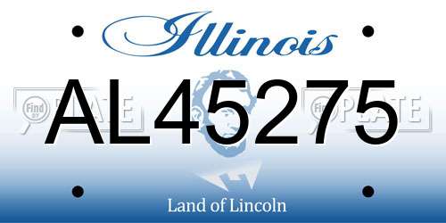 AL45275 Illinois License Plate