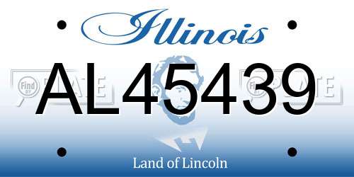 AL45439 Illinois License Plate