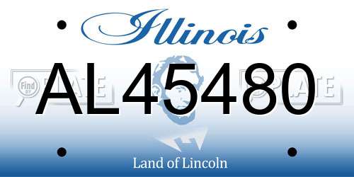 AL45480 Illinois License Plate