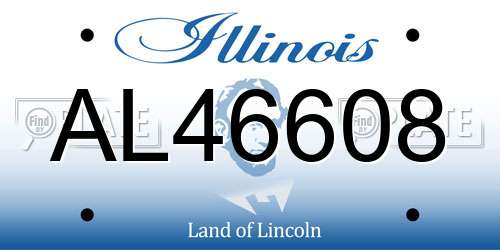 AL46608 Illinois License Plate