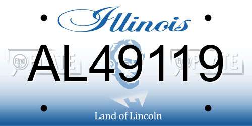 AL49119 Illinois License Plate