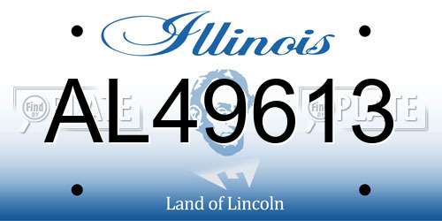 AL49613 Illinois License Plate
