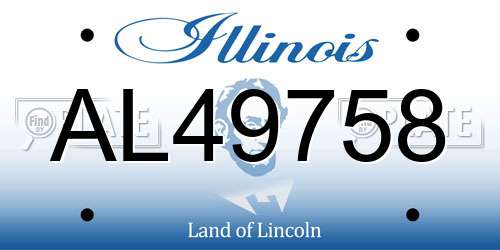 AL49758 Illinois License Plate