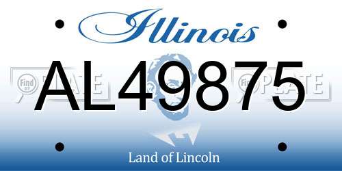 AL49875 Illinois License Plate