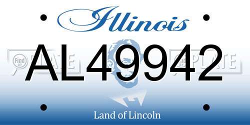 AL49942 Illinois License Plate