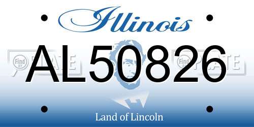 AL50826 Illinois License Plate