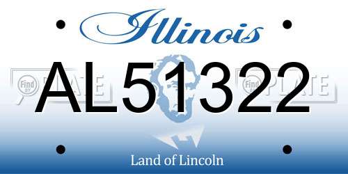 AL51322 Illinois License Plate