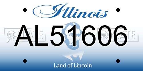 AL51606 Illinois License Plate