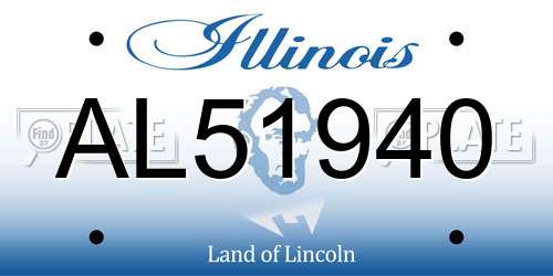 AL51940 Illinois License Plate