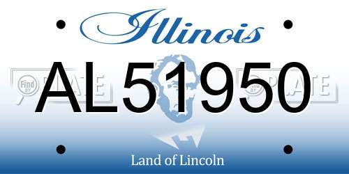 AL51950 Illinois License Plate
